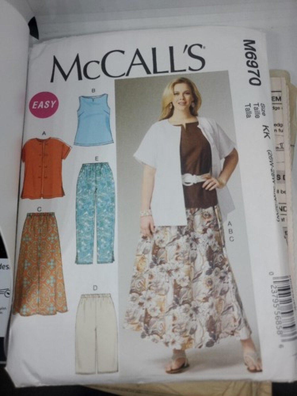 McCALL'S #M6970 LADIES FULL FIGURE TOPS-SKIRT-PANTS-SHORTS PATTERN KK 26W-32W FF
